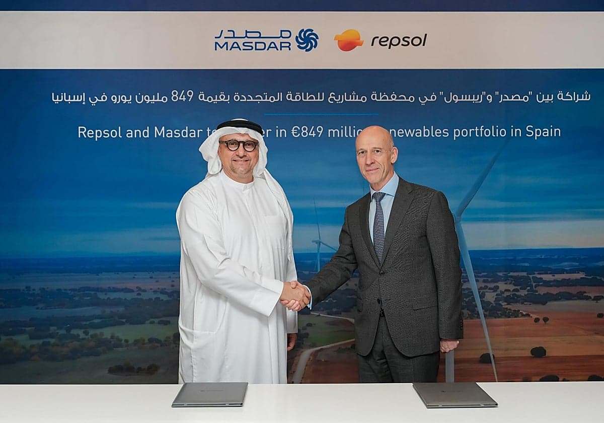 Repsol y Masdar se asocian en una cartera renovable en España valorada en 849 millones